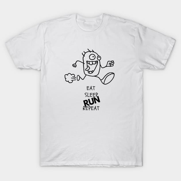 Harvey in Eat Sleep Run Repeat mode T-Shirt by Dreanpitch